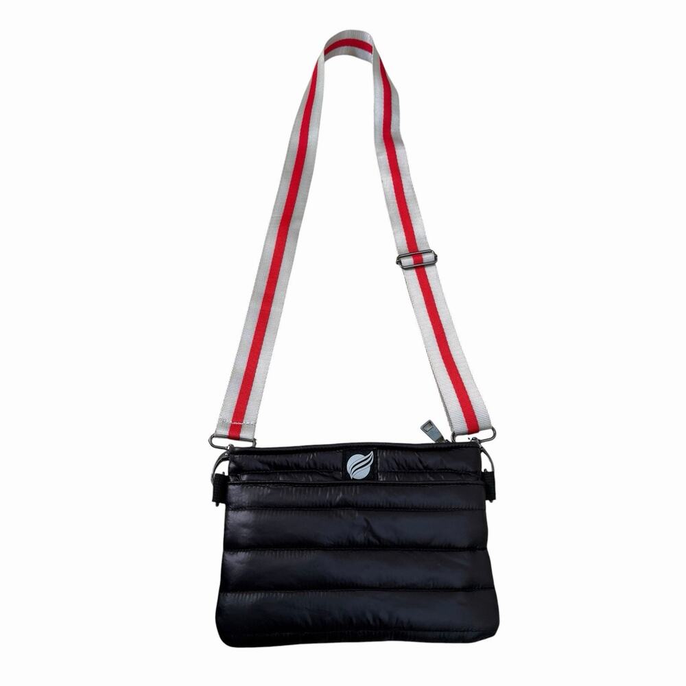 Think Royln Crossbody Shoulder Puffer Bag Purse Handbag Black Zippered Enclosure
